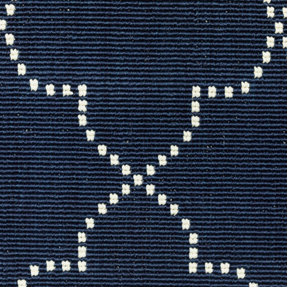 Marina Lattice Navy/ Ivory Outdoor Loop Pile Rug