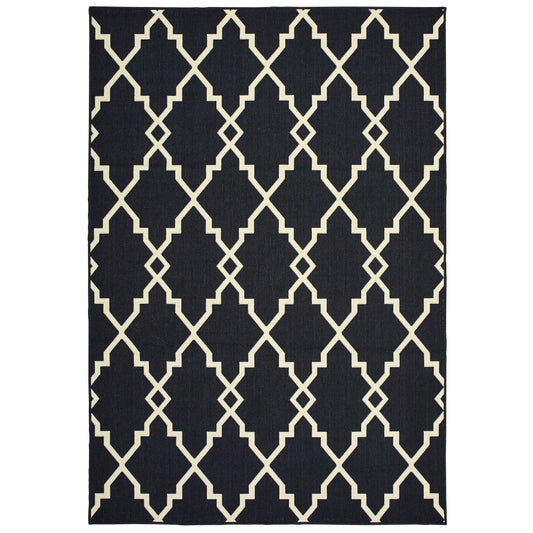 Marina 7763K Black Lattice Rug