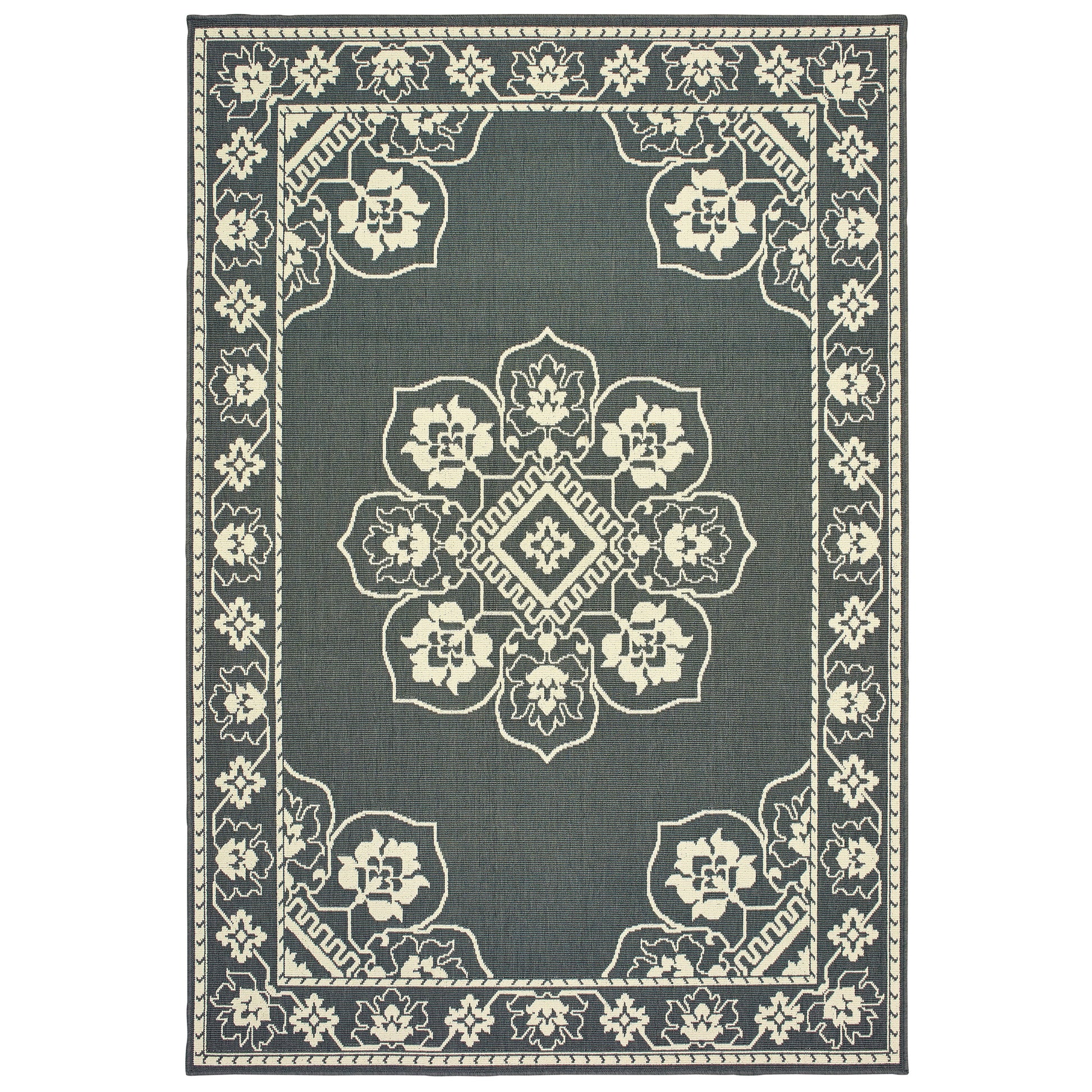 Marina 7764E Grey Medallion Rug