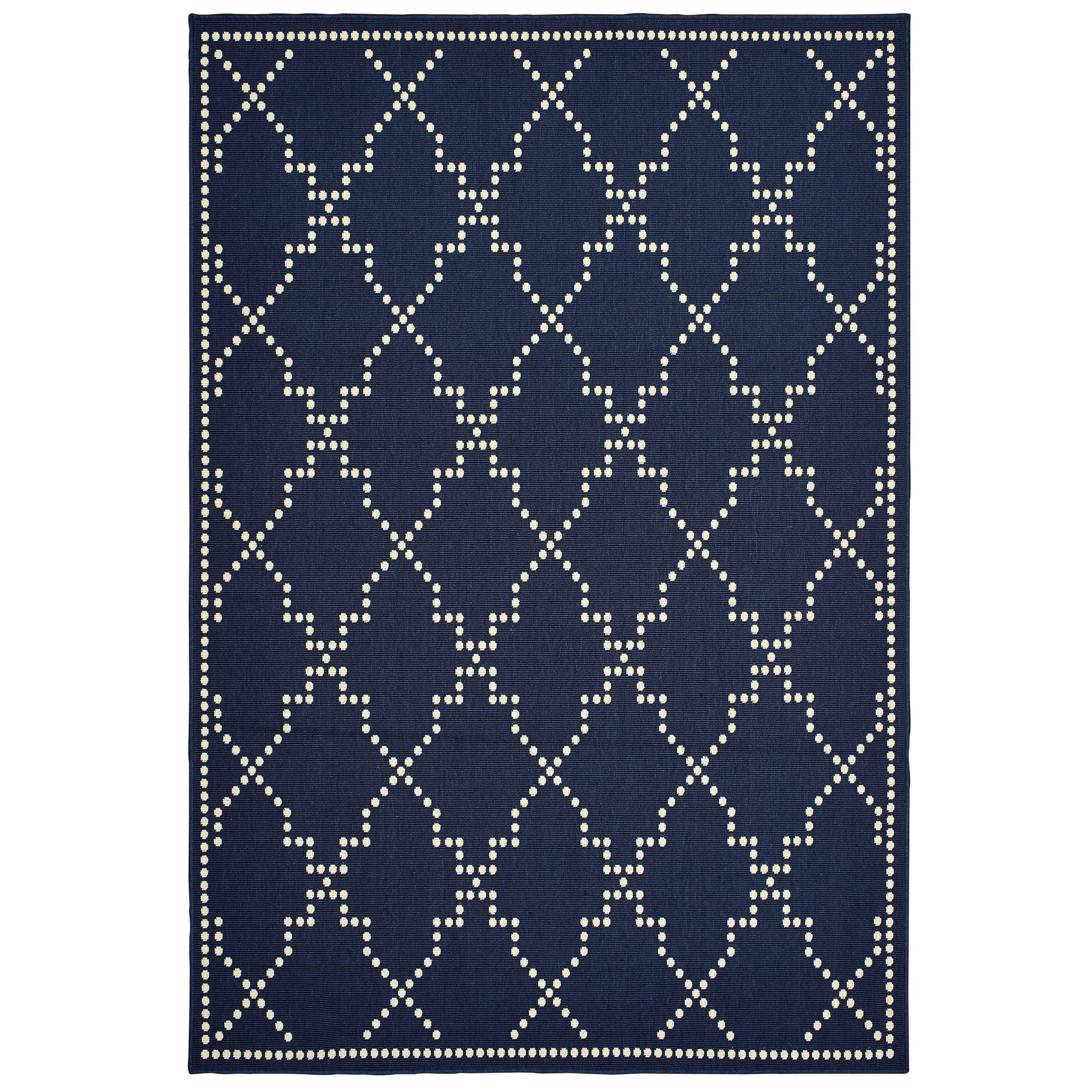 Marina 7765B Navy Lattice Rug