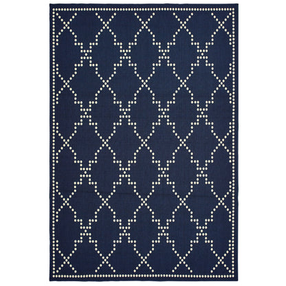 Marina 7765B Navy Lattice Rug