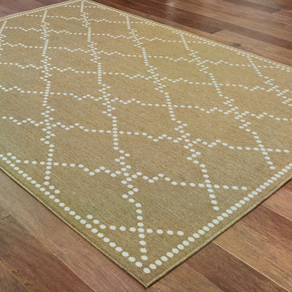 Marina Lattice Tan/ Ivory Outdoor Loop Pile Rug