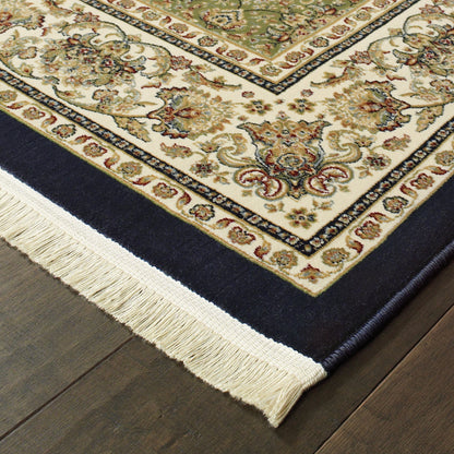 Masterpiece Oriental Navy/ Ivory Cut Pile Rug