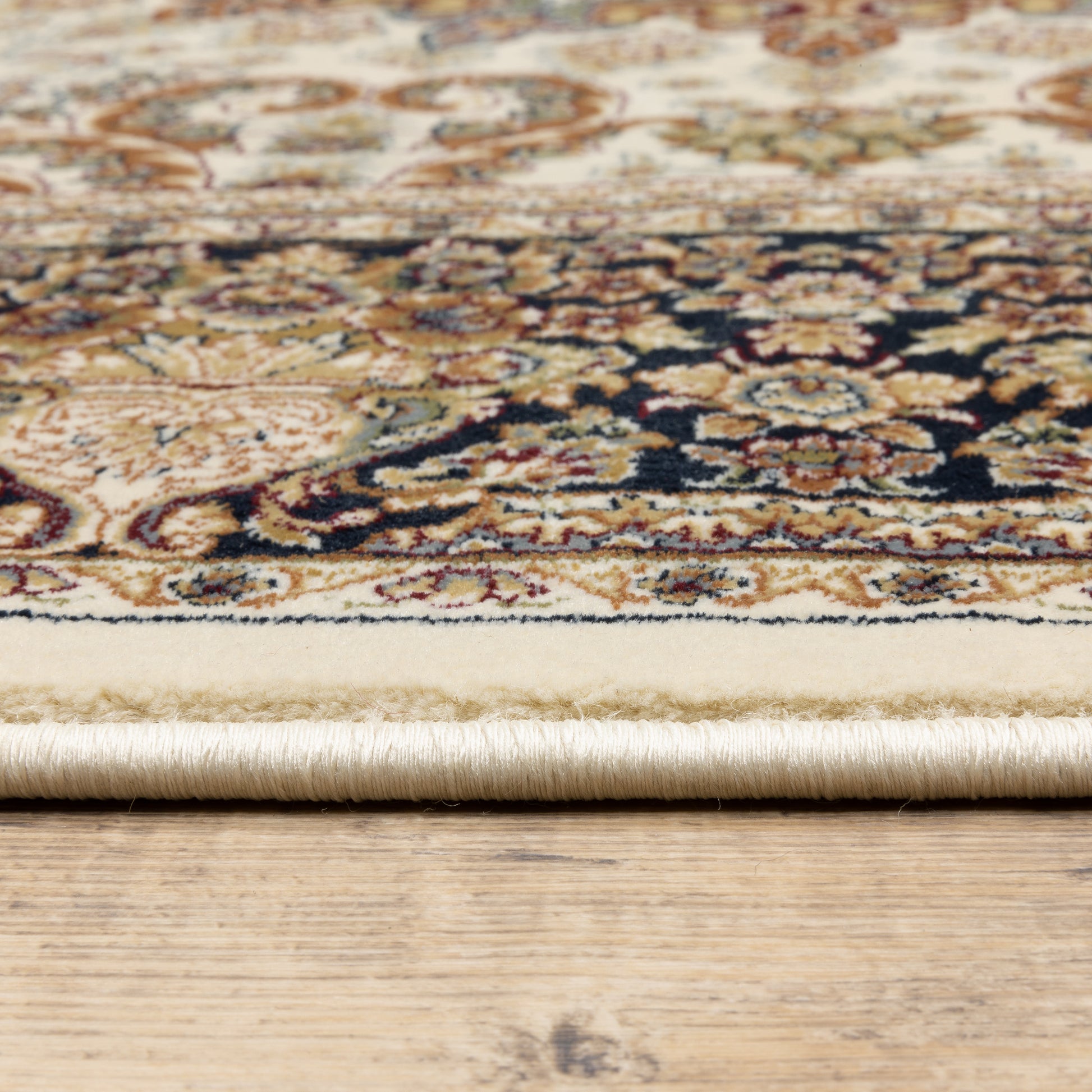 Masterpiece Medallion Ivory/ Multi Oriental Cut Pile Rug