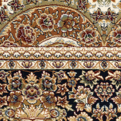 Masterpiece Medallion Ivory/ Multi Oriental Cut Pile Rug