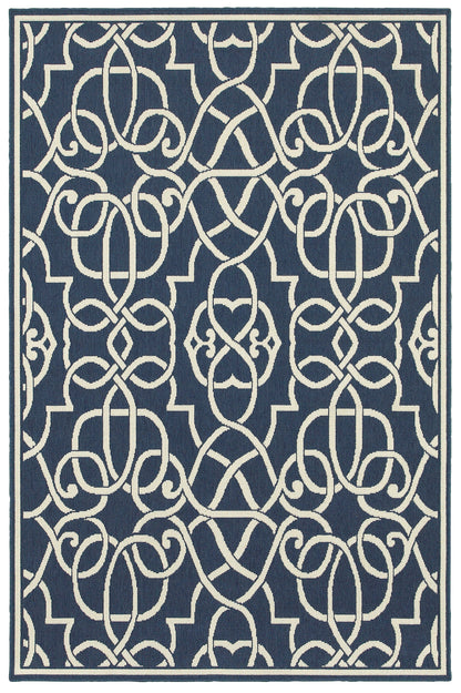 Meridian 2205B Navy Outdoor Rug