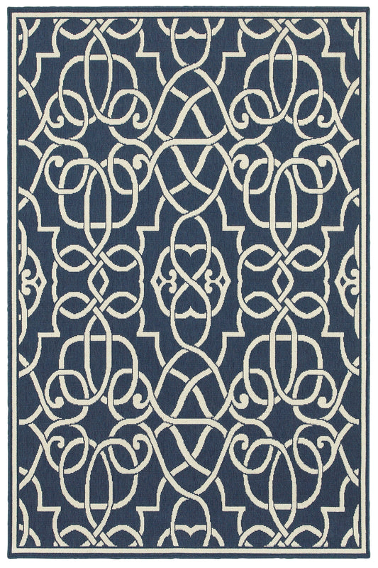 Meridian 2205B Navy Outdoor Rug