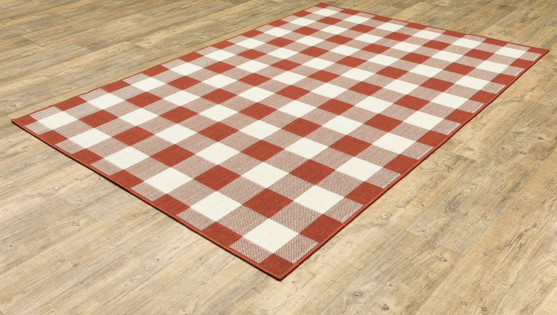 Meridian Outdoor Red/ Ivory Geometric Loop Pile Rug