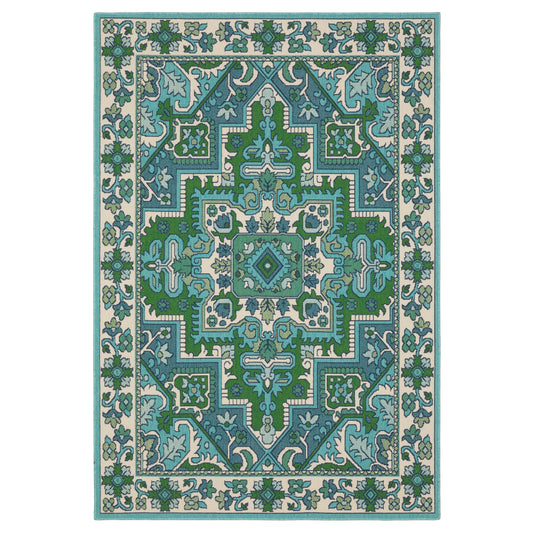 Meridian 2808G Blue Medallion Rug