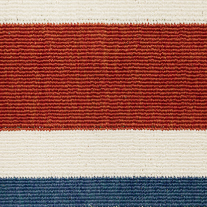 Meridian Outdoor Red/ Blue Stripe Loop Pile Rug