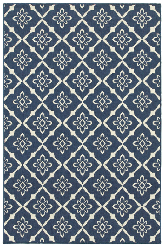 Meridian 5703B Navy Outdoor Rug