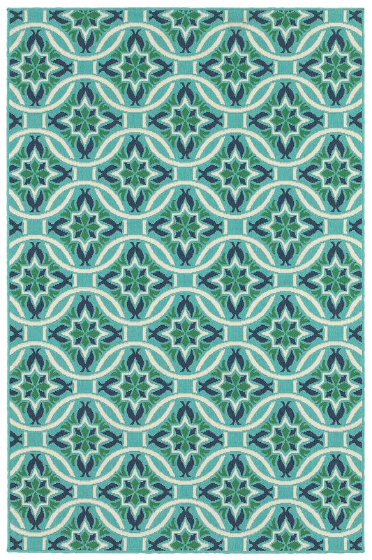 Meridian 5868L Blue Outdoor Rug