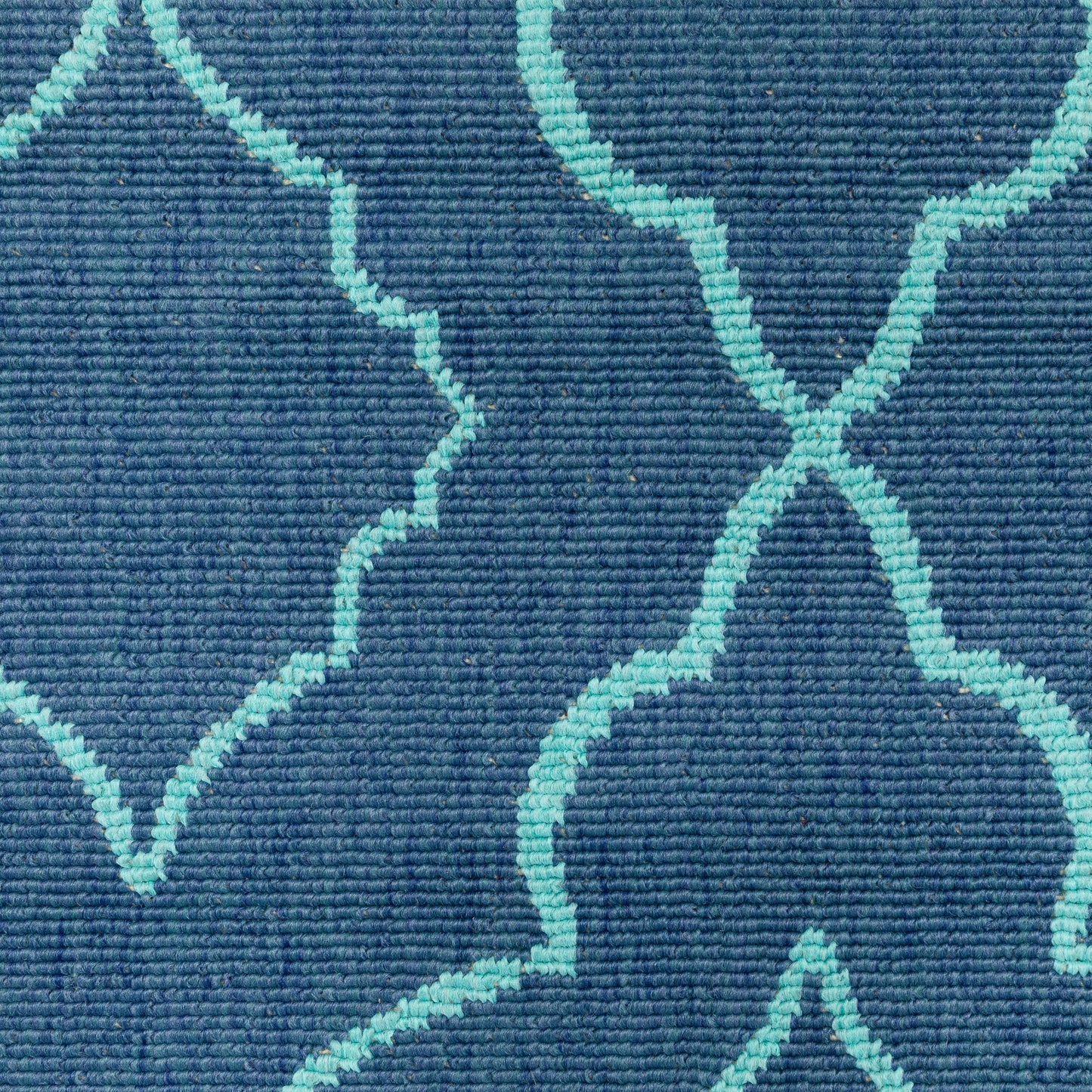 Meridian Outdoor Navy/ Blue Lattice Loop Pile Rug
