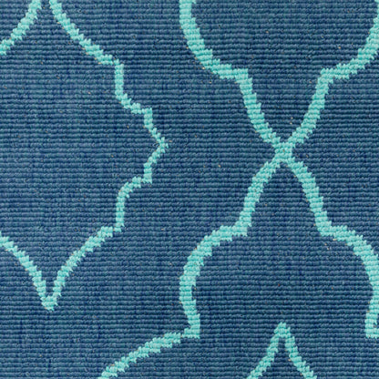 Meridian Outdoor Navy/ Blue Lattice Loop Pile Rug