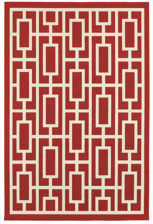 Meridian 9754R Red Outdoor Rug