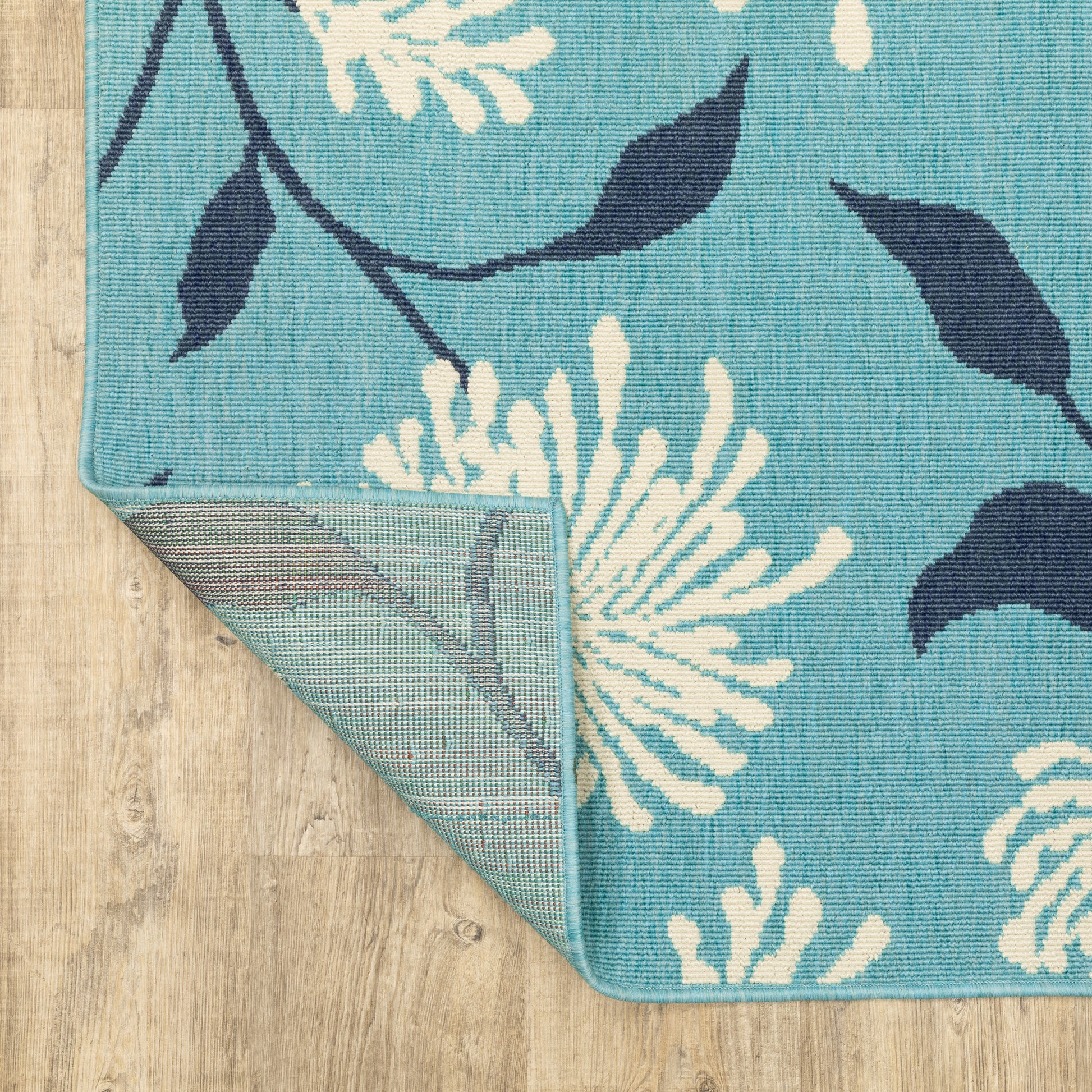 Meridian Floral Blue/ Blue Loop Pile Rug