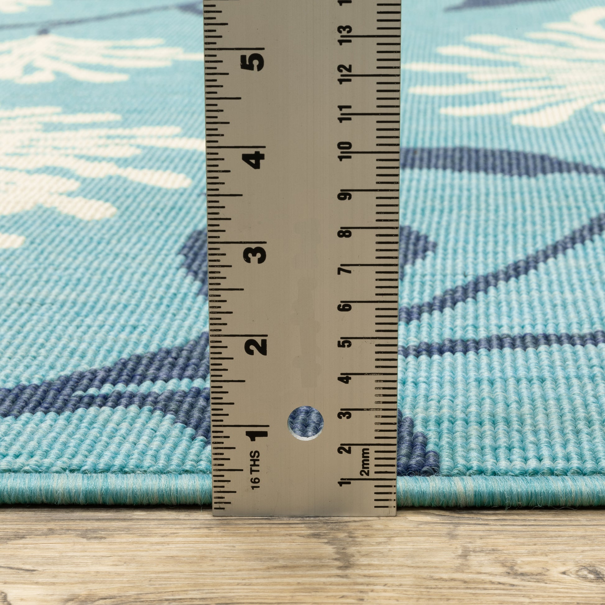 Meridian Floral Blue/ Blue Loop Pile Rug