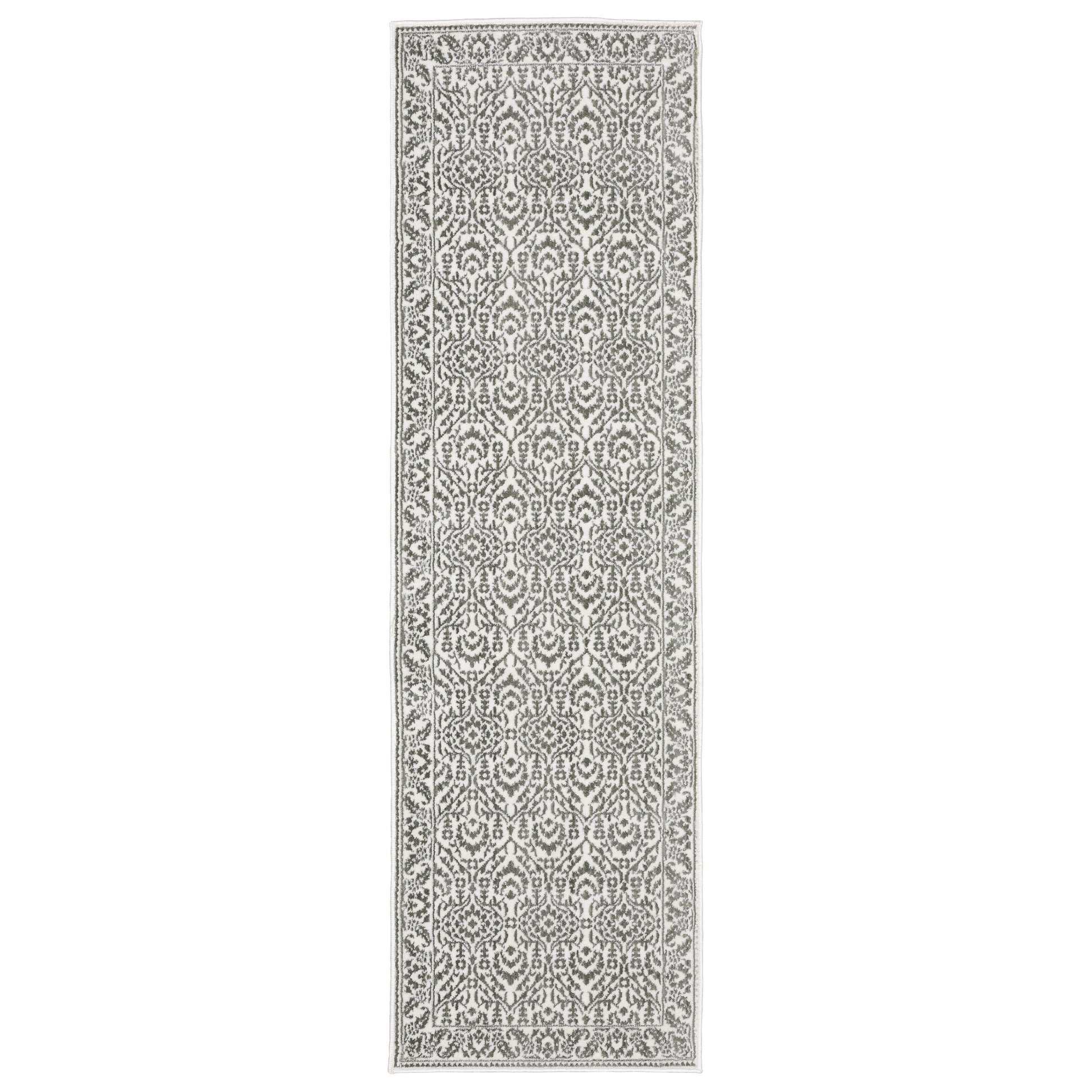 Montecito 2062H Grey/ White Border Floral Rug