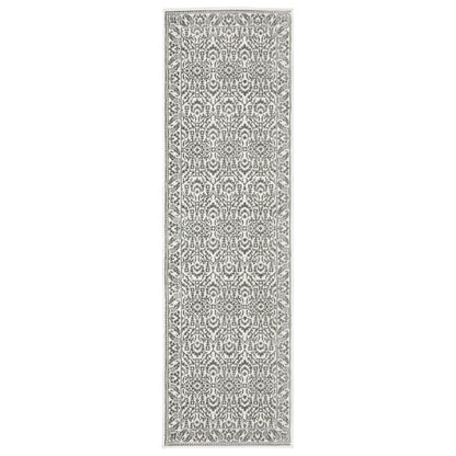 Montecito 2062H Grey/ White Border Floral Rug
