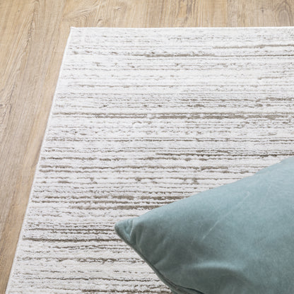 Montecito Distressed White/ Grey Abstract Cut Pile Rug