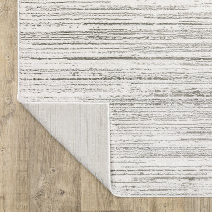 Montecito Distressed White/ Grey Abstract Cut Pile Rug