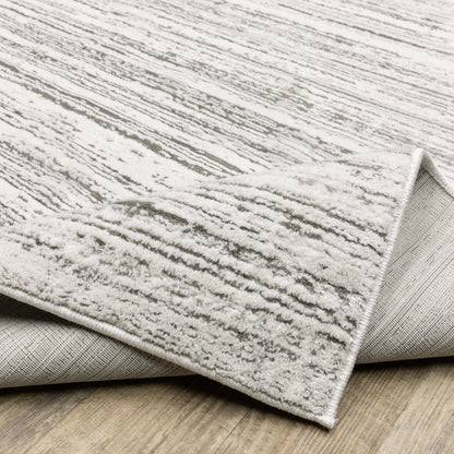 Montecito Distressed White/ Grey Abstract Cut Pile Rug