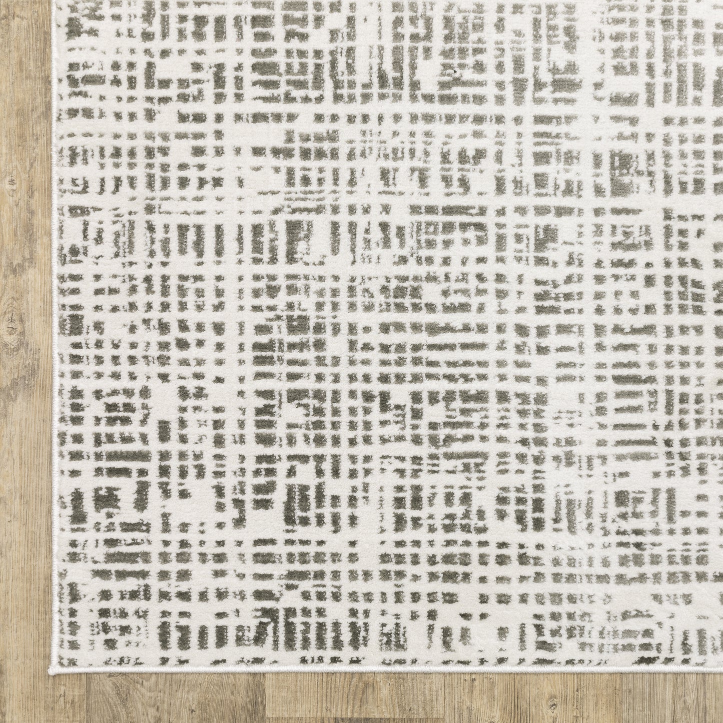 Montecito Abstract White/ Grey Cut Pile Rug