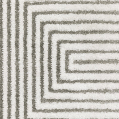 Montecito Geometric Grey/ White Cut Pile Rug