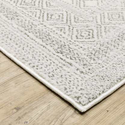 Montecito Distressed White/ Grey Oriental Cut Pile Rug