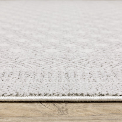 Montecito Distressed White/ Grey Oriental Cut Pile Rug