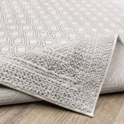 Montecito Distressed White/ Grey Oriental Cut Pile Rug