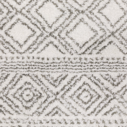 Montecito Distressed White/ Grey Oriental Cut Pile Rug