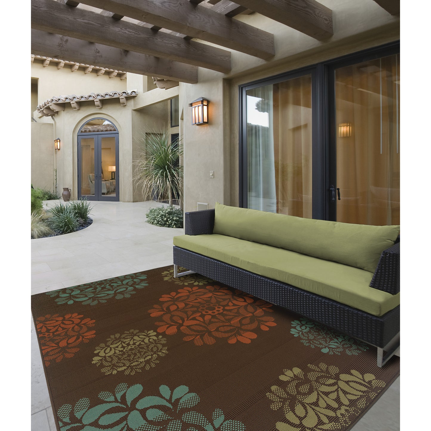 Montego 2635N Brown Floral Rug
