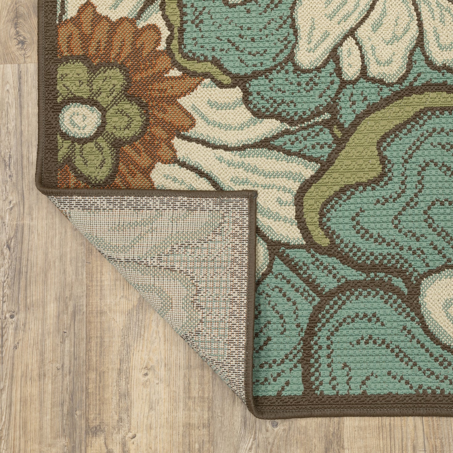 Montego Floral Blue/ Brown Abstract Loop Pile Rug