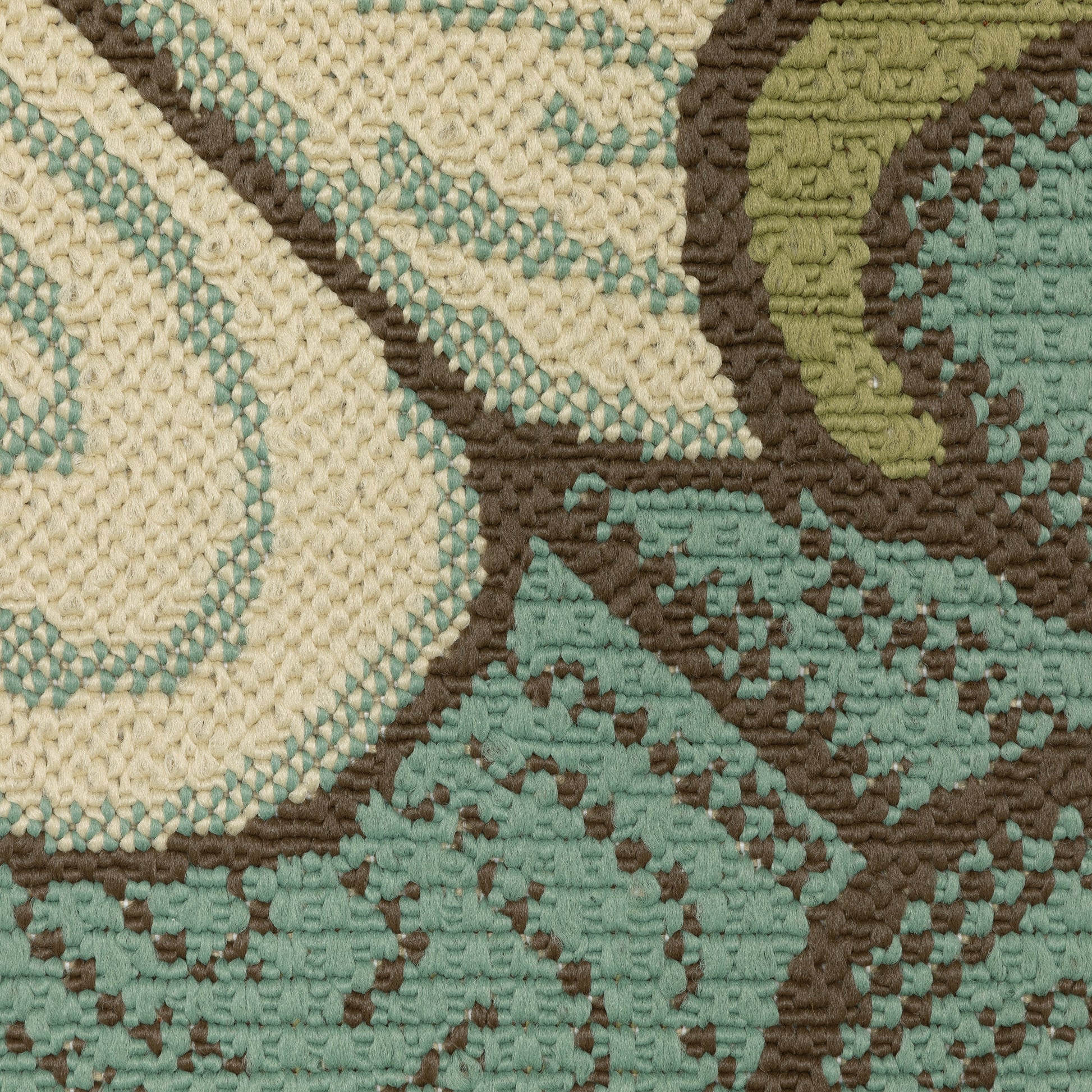 Montego Floral Blue/ Brown Abstract Loop Pile Rug