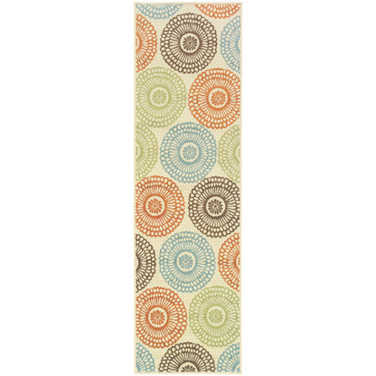Montego 697J Beige/ Blue Floral Abstract Rug