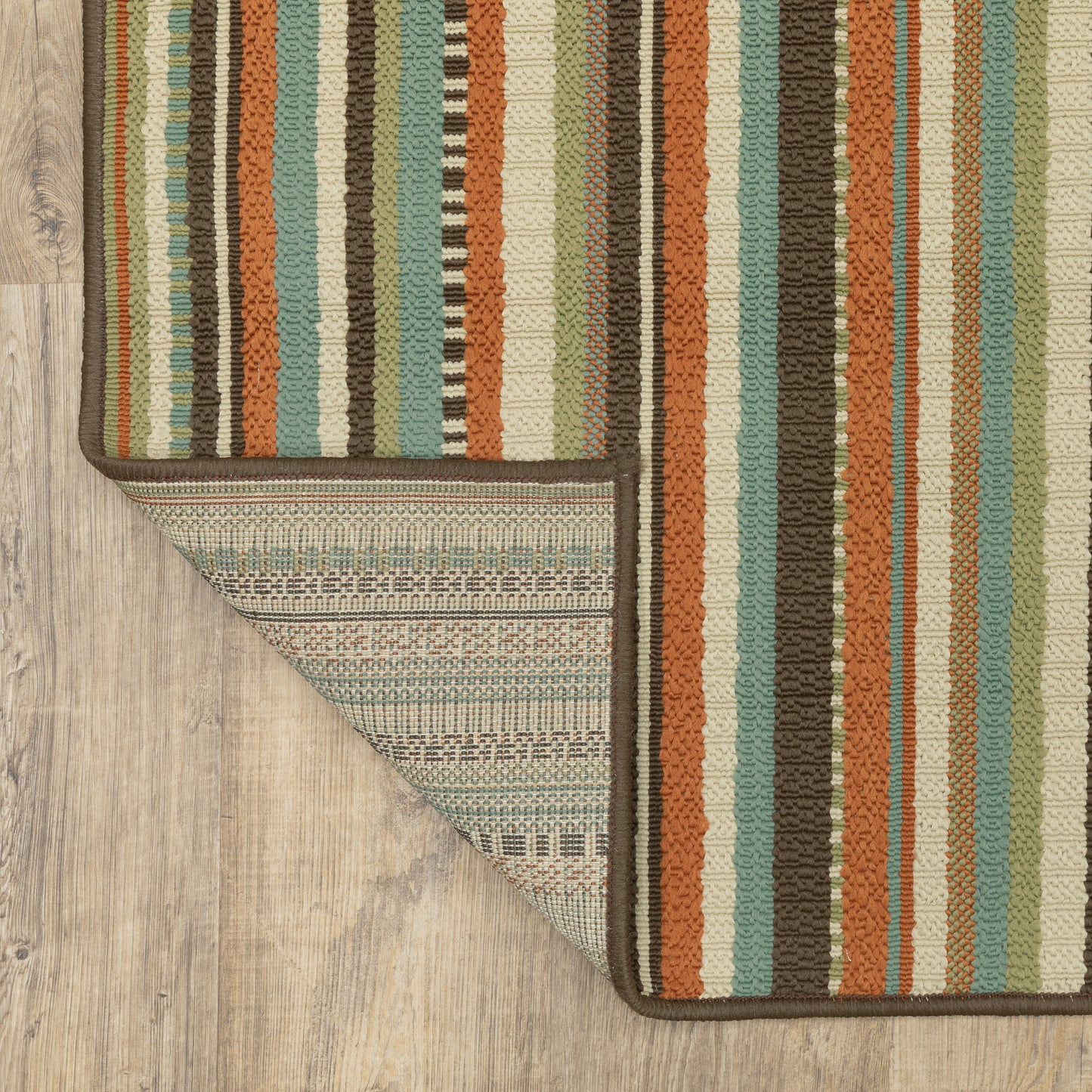 Montego Abstract Green/ Blue Loop Pile Rug