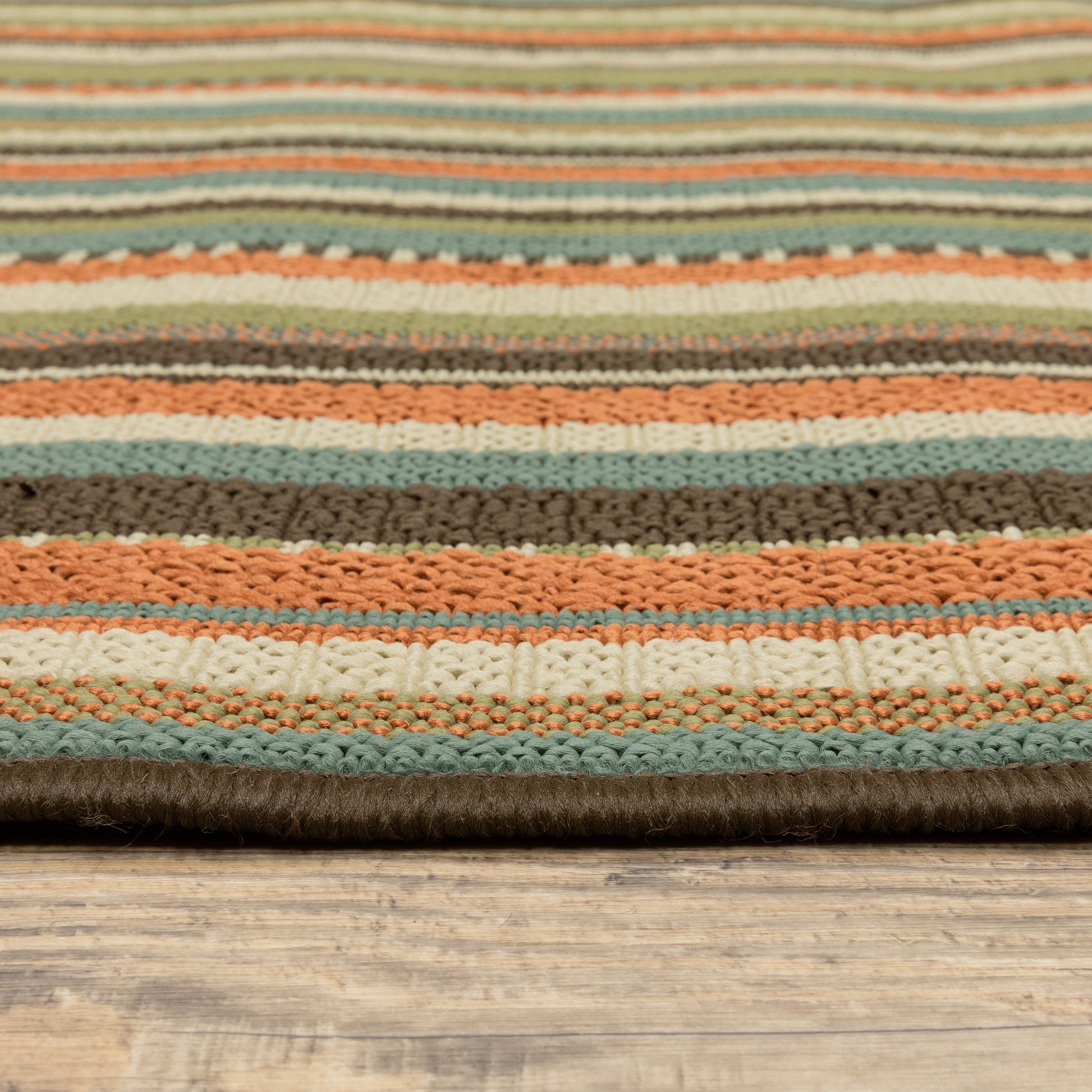 Montego Abstract Green/ Blue Loop Pile Rug