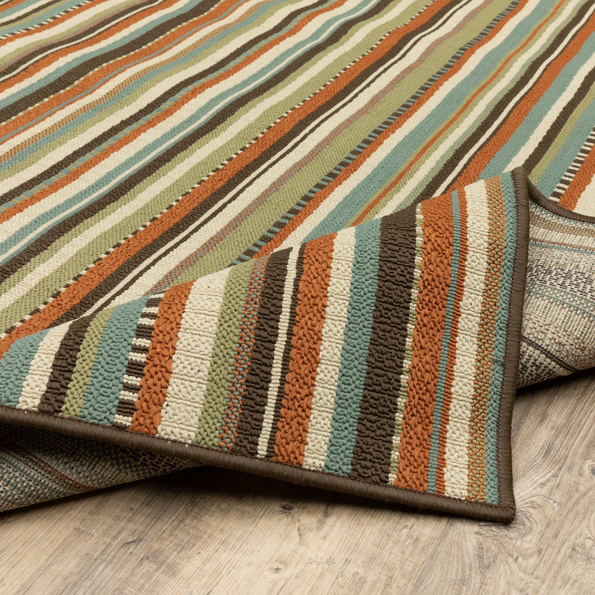 Montego Abstract Green/ Blue Loop Pile Rug