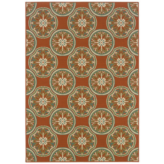 Montego 8323D Rust Floral Rug