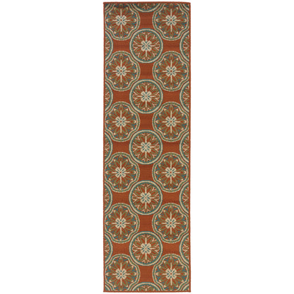 Montego Floral Rust/ Ivory Abstract Loop Pile Rug