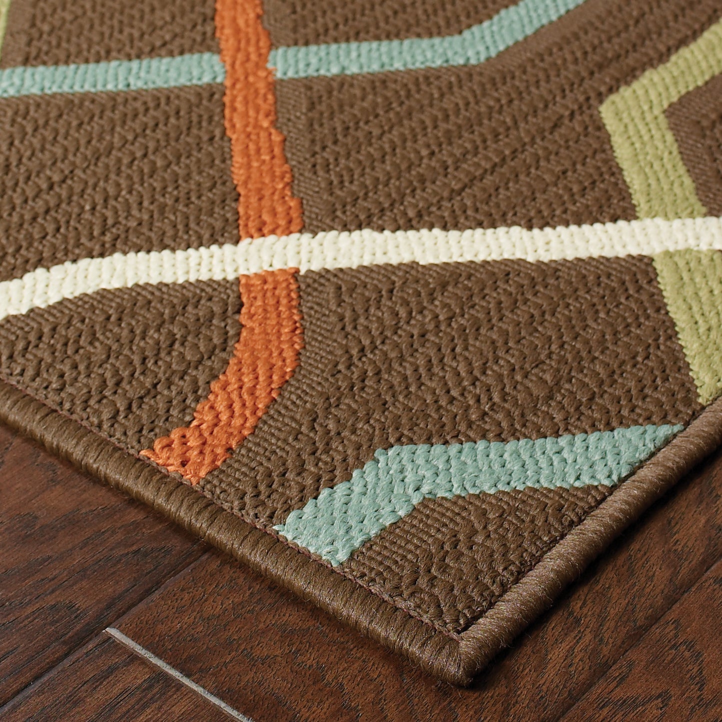Montego Geometric Brown/ Ivory Abstract Loop Pile Rug