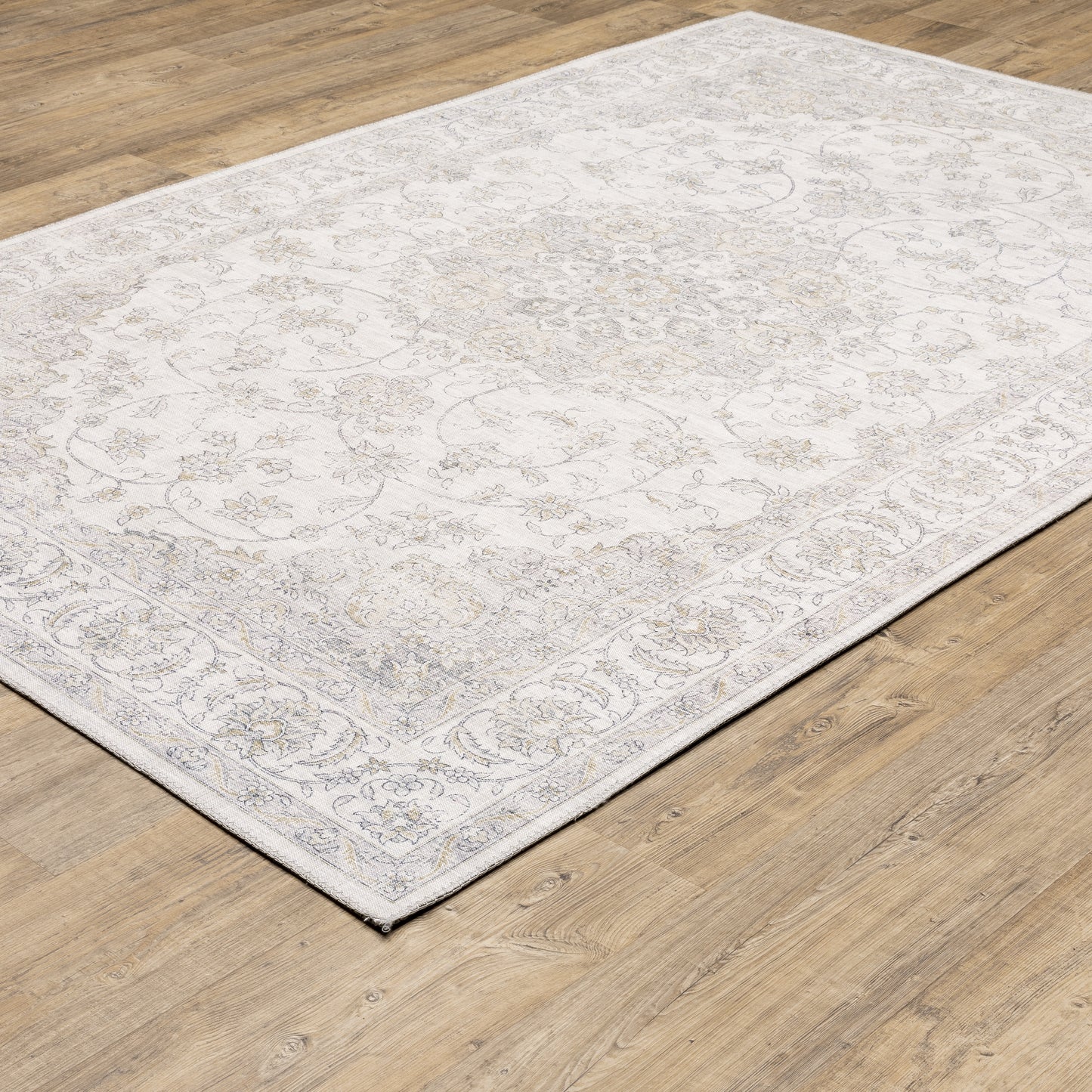 Myers Park Distressed Beige/ Gold Oriental Flat Weave Rug