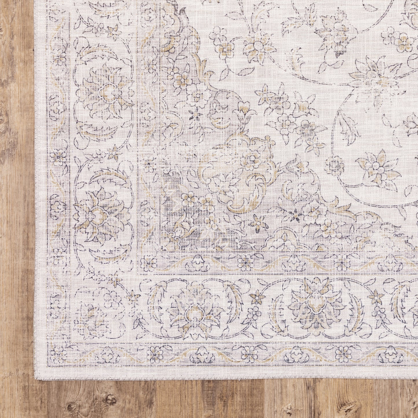 Myers Park Distressed Beige/ Gold Oriental Flat Weave Rug