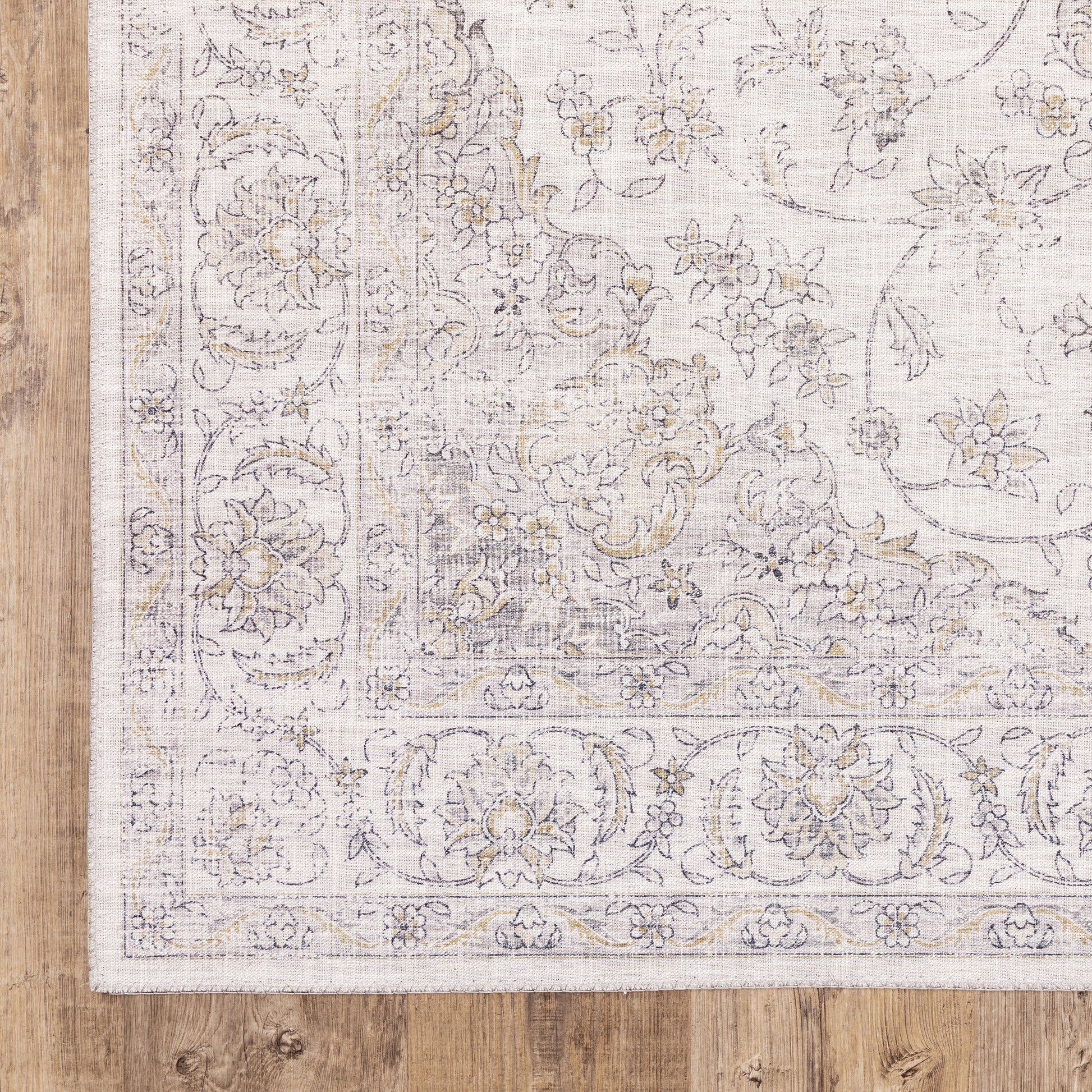 Myers Park Distressed Beige/ Gold Oriental Flat Weave Rug
