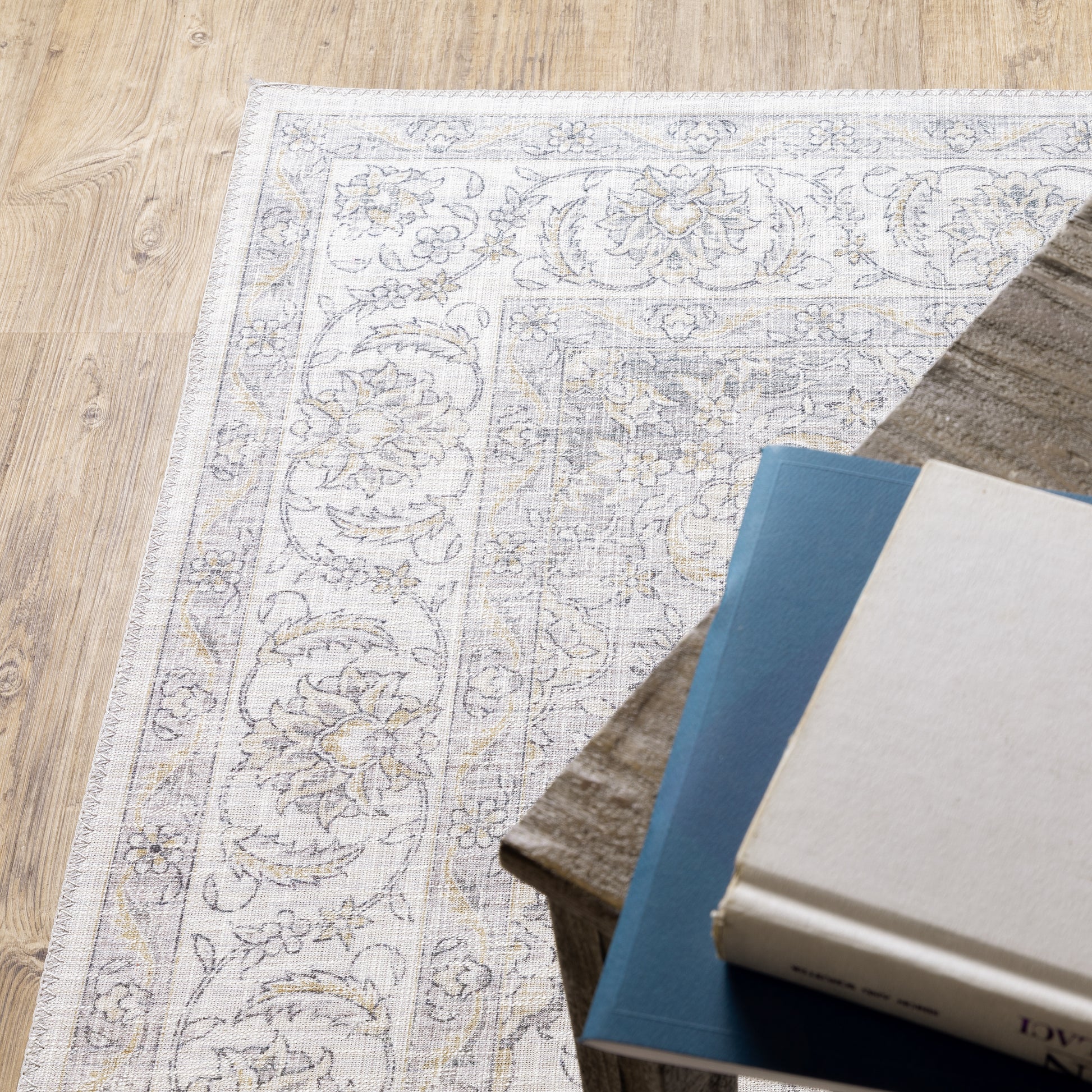 Myers Park Distressed Beige/ Gold Oriental Flat Weave Rug