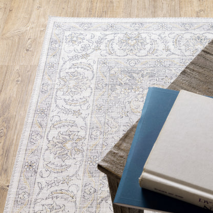 Myers Park Distressed Beige/ Gold Oriental Flat Weave Rug
