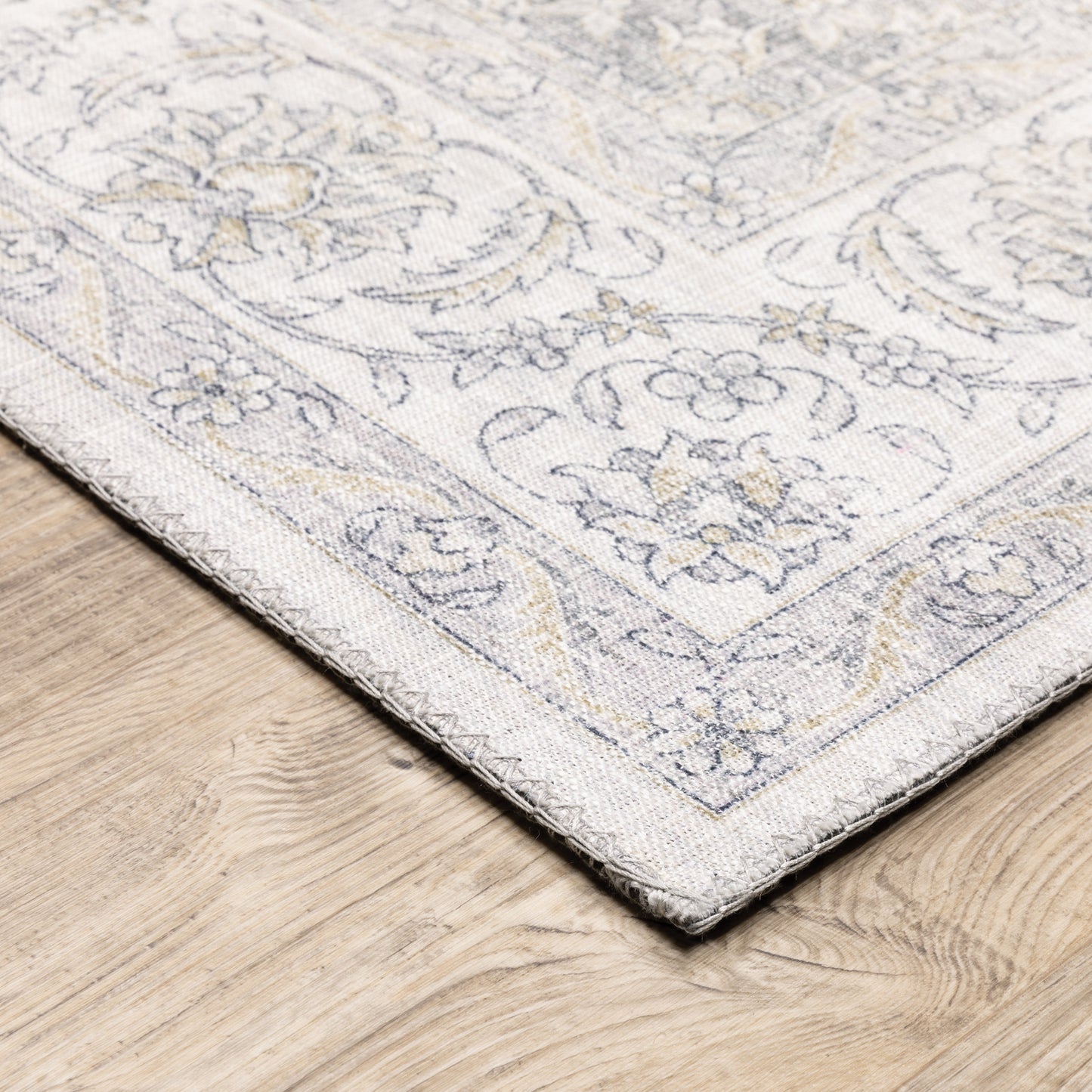Myers Park Distressed Beige/ Gold Oriental Flat Weave Rug