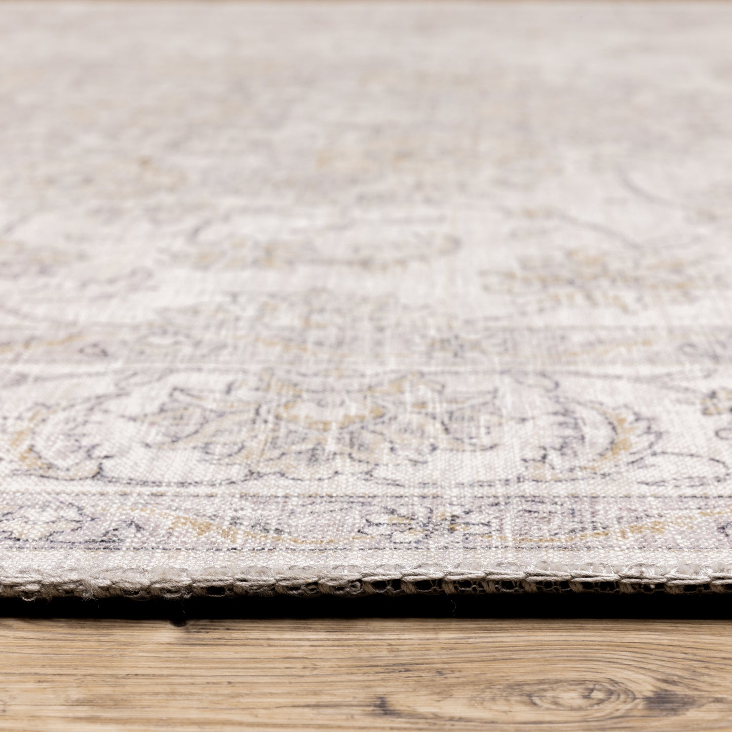 Myers Park Distressed Beige/ Gold Oriental Flat Weave Rug