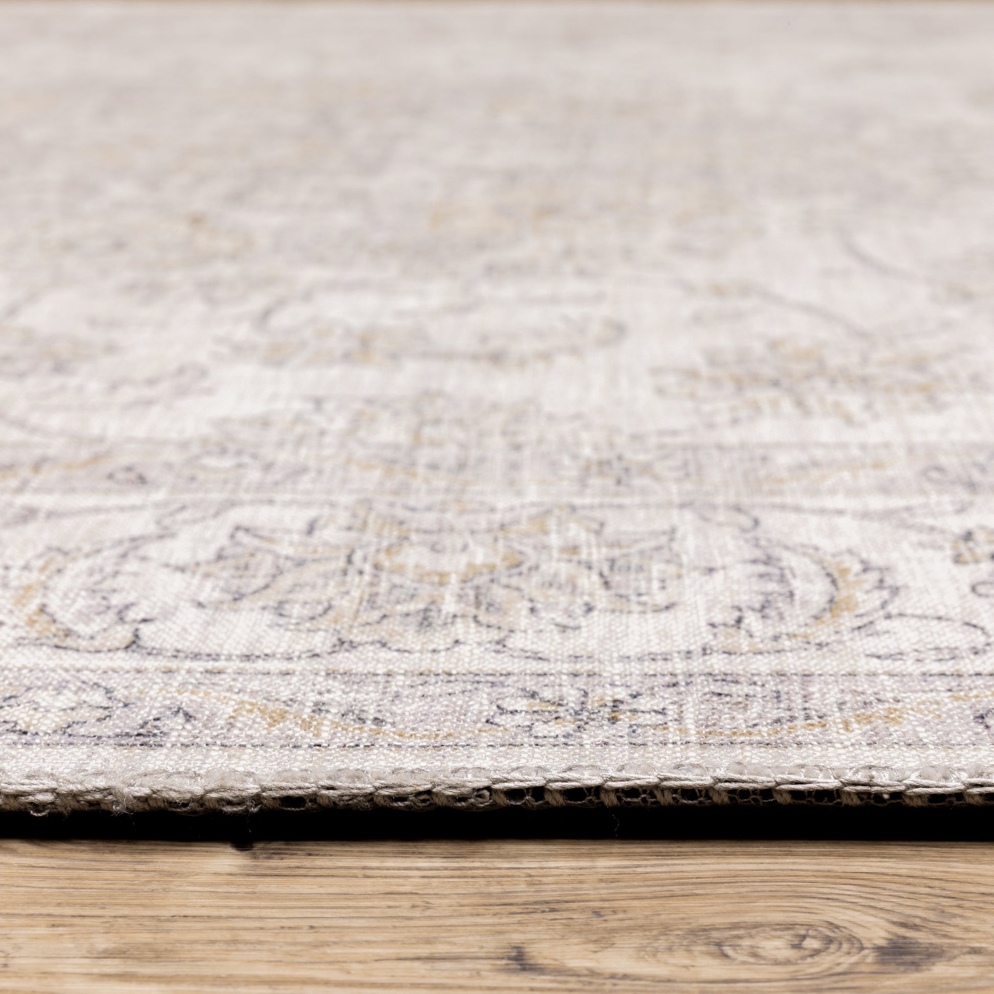 Myers Park Distressed Beige/ Gold Oriental Flat Weave Rug